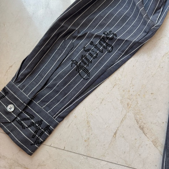 Zadig & Voltaire Taskiz Strass button up shirt embellished striped S - Picture 14 of 16